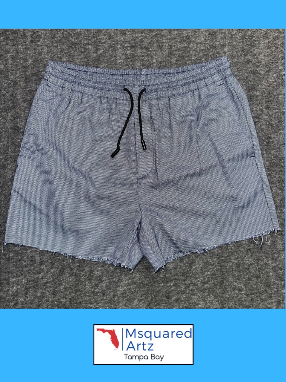 Zara Light Blue Athletic Drawstring Shorts